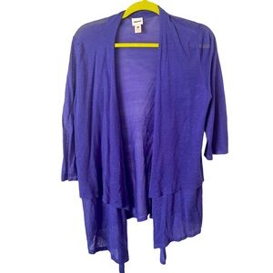 Chicos Bright Blue Open Front Short Sleeve Cardigan‎ 2/M